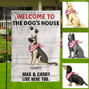 GeckoCustom Personalized Custom Garden Flag, Dog Lover Gift, Welcome to The Dogs House 12"x18"