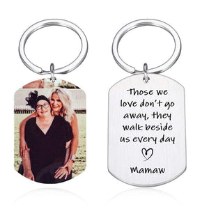 GeckoCustom Personalized Custom Keychain, Gift For Dad, Those We Love Don't Go Away They Walk Beside Us Everyday