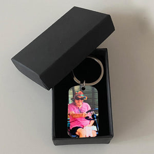 GeckoCustom Personalized Custom Keychain, Gift For Grandpa, Gift for Dad, Your Wings Were Ready But Our Hearts Were Not With Gift Box