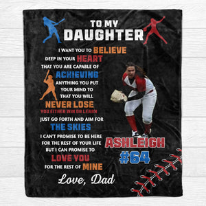 GeckoCustom Personalized Custom Photo Softball Blanket C544 VPS Cozy Plush Fleece 30 x 40 Inches (baby size)