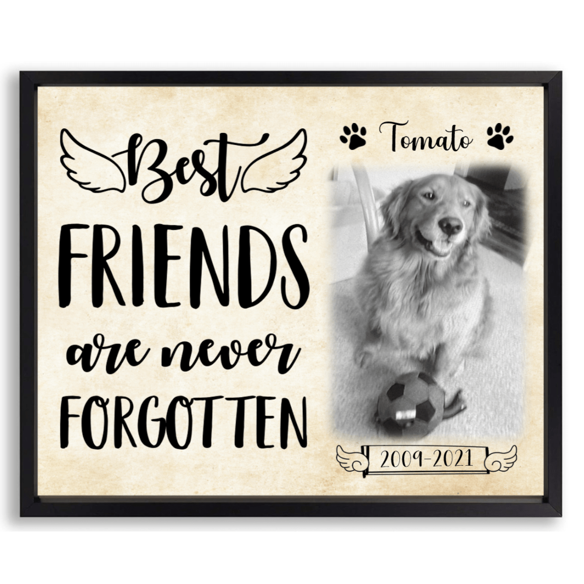 GeckoCustom Personalized Custom Picture Frame, Dog Lover Gift, Best Friends Are Never Forgotten