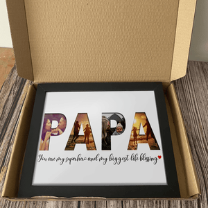 GeckoCustom Personalized Custom Picture Frame, Gift For Dad, Gift For Grandpa, Papa You Are My Superhero And My Biggest Life Blessing