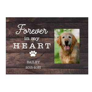 GeckoCustom Personalized Custom Print Canvas, Dog Lover Gift, Forever In My Heart 12"x8"