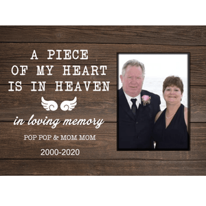 GeckoCustom Personalized Custom Print Canvas, Gift For Dad, A Piece Of My Heart Is In Heaven 12"x8"