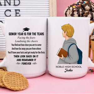 GeckoCustom Personalized Custom School Coffee Mug, Senior Year Is For The Tears Mug, Back to School Gift