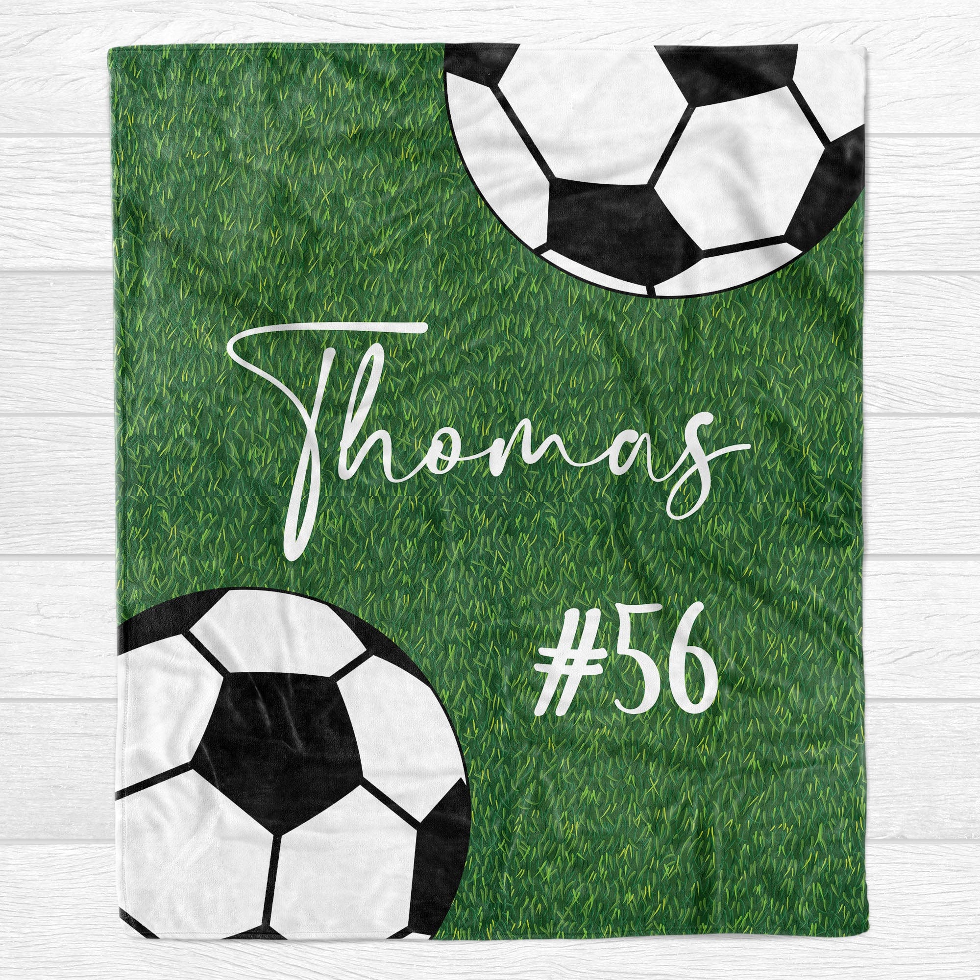 GeckoCustom Personalized Custom Soccer Blanket C528 VPS Cozy Plush Fleece 30 x 40 Inches (baby size)