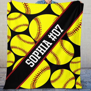 GeckoCustom Personalized Custom Softball Blanket H533