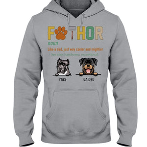 GeckoCustom Personalized Custom T Shirt, Dog Lover Gift, Fathers Day Gift, Dog Fathor Way Cooler Mightier Pullover Hoodie / Sport Grey Colour / S