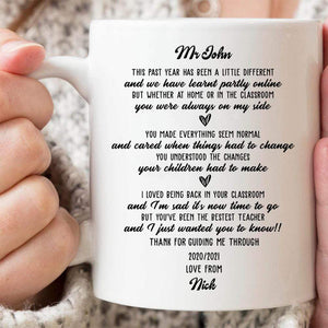 GeckoCustom Personalized Custom Teacher Coffee Mug, Thank For Guiding Me Through Mug, Teacher Gift