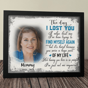 GeckoCustom Personalized Family Memorial Picture Frame, The Day I Lost You I Also Lost Me, Memorial Gift Ideas 10"x8"