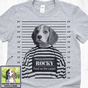 GeckoCustom Personalized Photo Custom Dog Photo Shirt, Pet Mugshot, Dog Lover Gift Unisex T-Shirt / Sport Grey / S