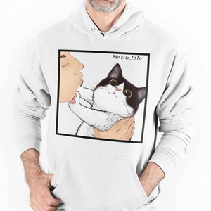 GeckoCustom Personalized Shirt For Cat Lover, Cat Mom Dad Kissed Cute Shirt Pullover Hoodie / Sport Grey Colour / S