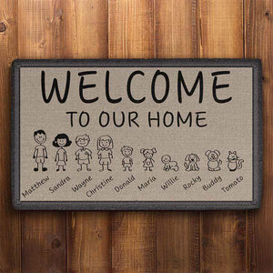 GeckoCustom Personalized Stick Figure Family Doormat