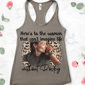 GeckoCustom Personalized Vintage Photo Custom Dog Shirt, Gift For Dog Lover, Can't Imagine Life Without Women Tank Top / Color Heather Grey / S