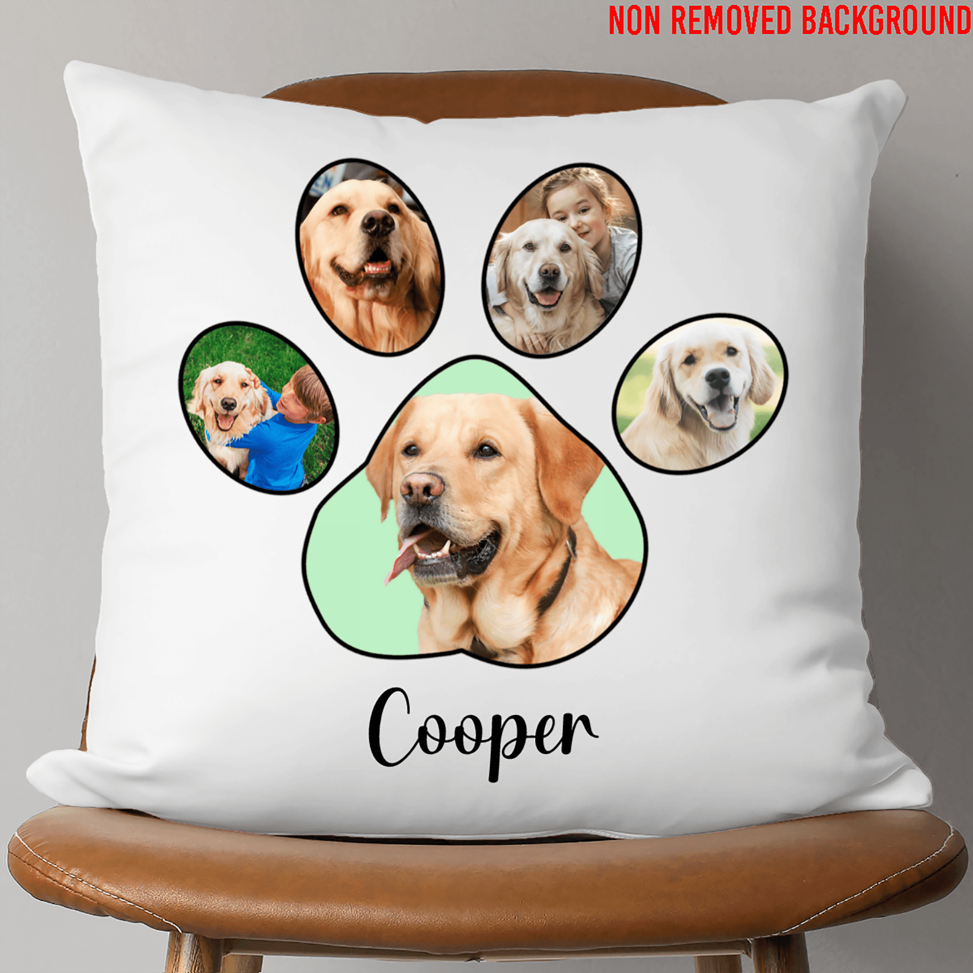 GeckoCustom Pet Photo Pillow, Custom Dog Photo Throw Pillow, Personalized Gift For Dog Lovers SG02