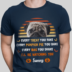 GeckoCustom Photo Custom Dog Shirt, Halloween Dog Shirt, I'll Be Watching You