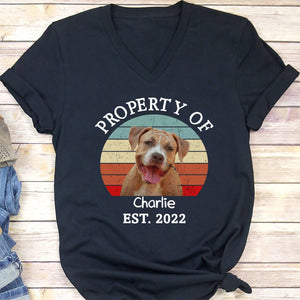 GeckoCustom Property Of Vintage Retro Photo Shirt, Personalized Custom Photo Dog Shirt H470
