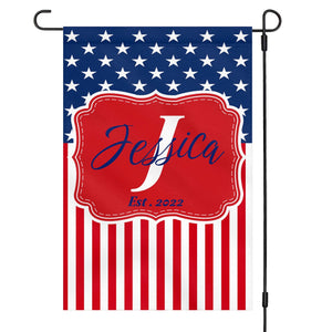 GeckoCustom Red White and Blue Patriotic Flag 4th Of July Custom Garden Flag H377 12"x18"