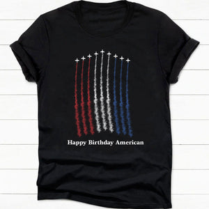 GeckoCustom Red White Blue Air Force Flyover Personalized Custom 4 Th Of July Shirt H363