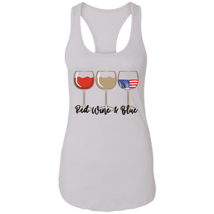 GeckoCustom Red Wine & Blue 4th of July Ladies Shirt H398 Women Tank Top / White / X-Small