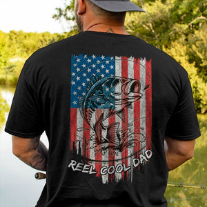 GeckoCustom Reel Cool Dad Flag Back Fishing Shirt, HN590