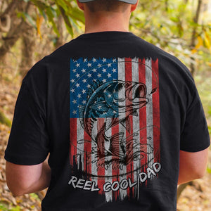 GeckoCustom Reel Cool Dad Flag Back Fishing Shirt, HN590