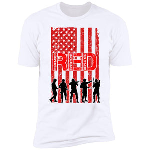 GeckoCustom Remember Everyone Deployed Red Friday American Flag Military 4th Of July Shirt H397 Premium Tee / White / S