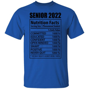 GeckoCustom senior 2022 CC Senior 2022 Nutrition Facts G500 5.3 oz. T-Shirt / Royal / S