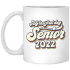 GeckoCustom Senior Class of 2022 Gift, My Last First Day Senior 2022 Water Bottle Mug, Class of 2022 Gift 11 oz. White Mug / White