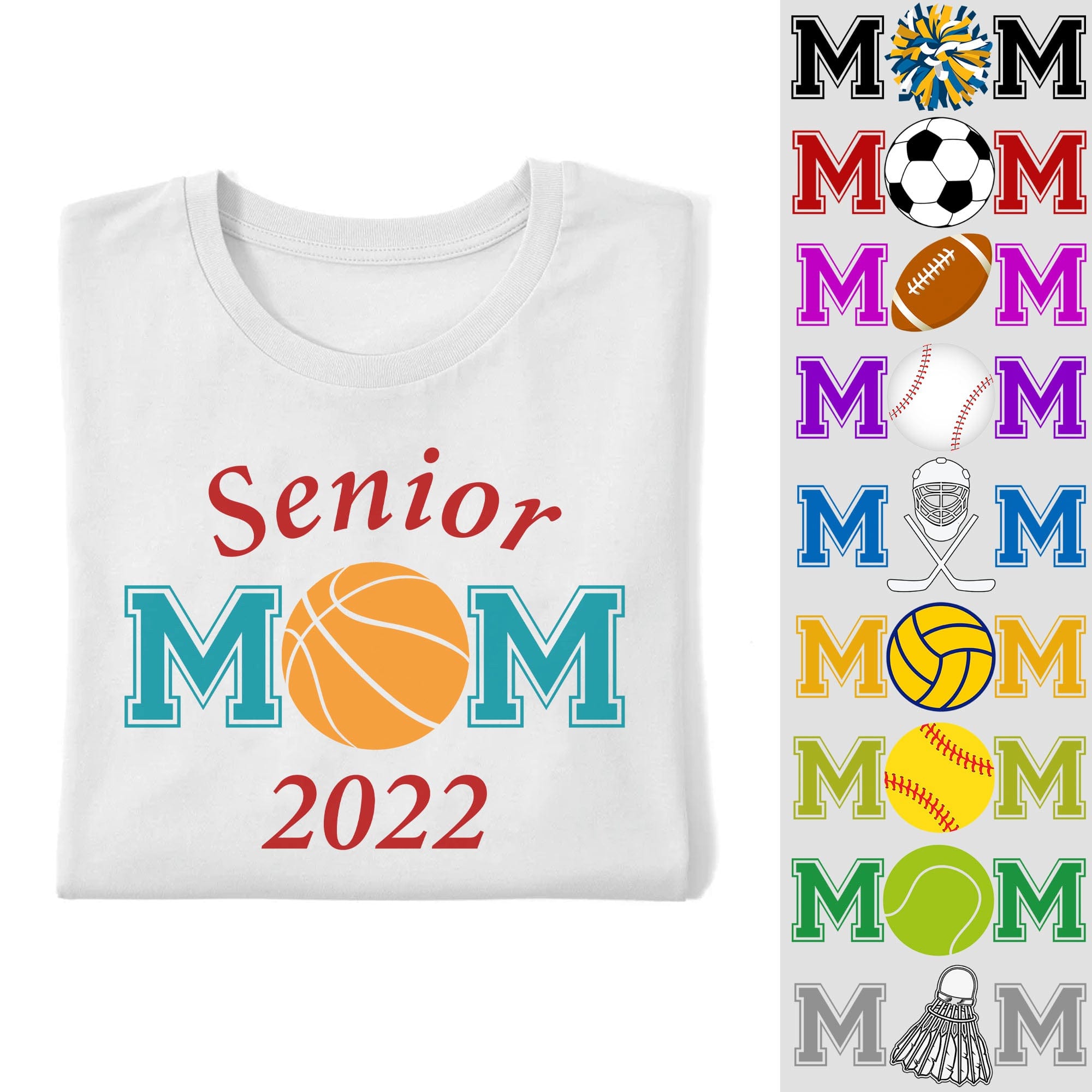 GeckoCustom Senior Mom Sports 2022 Custom Shirt C242 Unisex T-Shirt / Light Blue / S