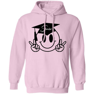 GeckoCustom senior smile icon White Senior Hoodie / Light Pink / S