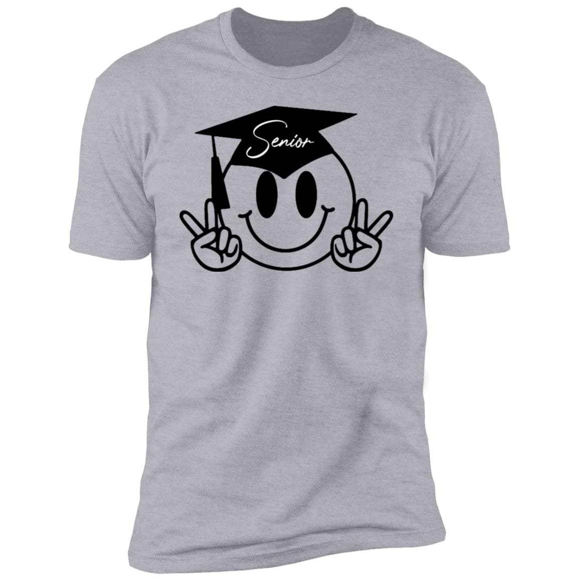 GeckoCustom senior smile icon White Senior Premium Tee / Heather Grey / X-Small