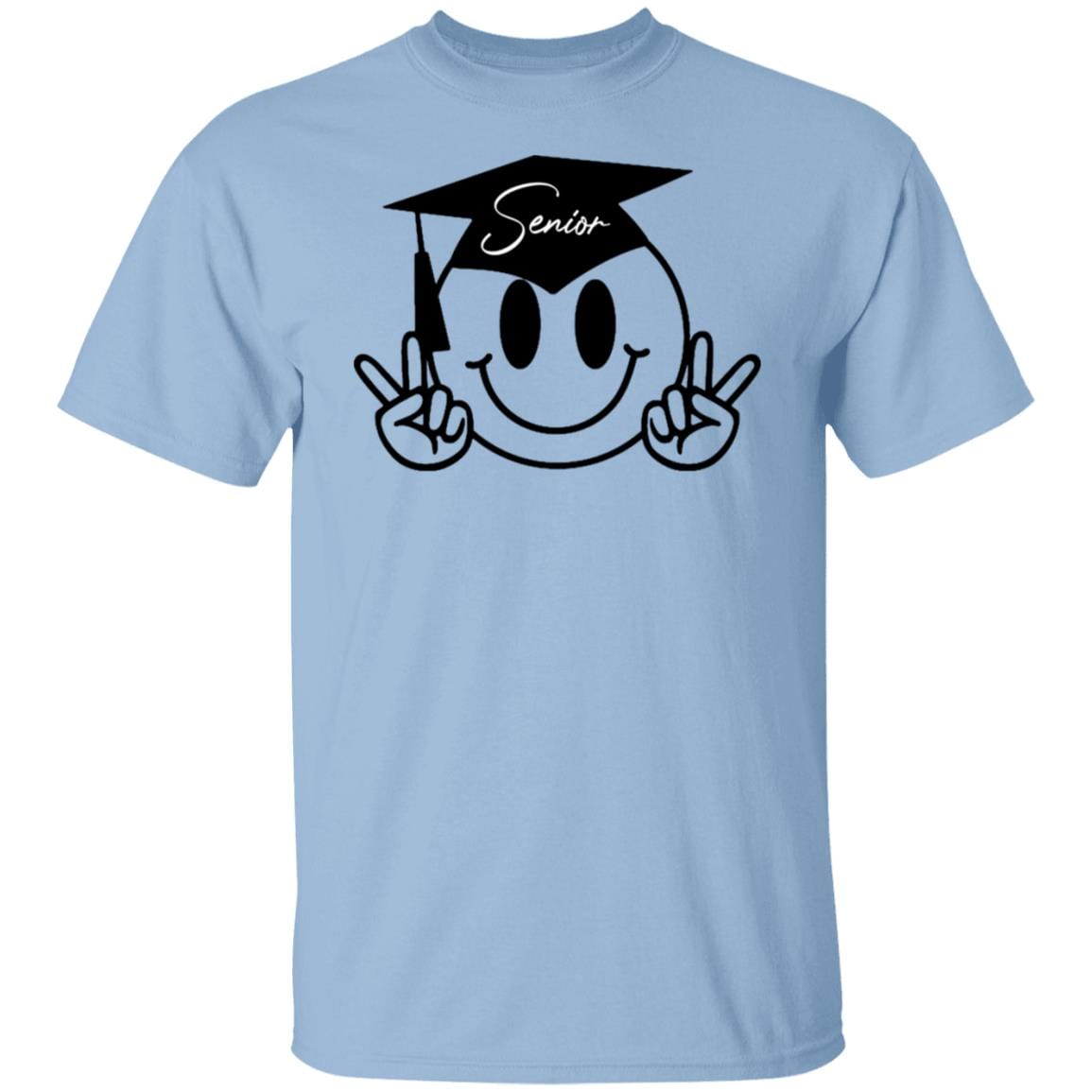 GeckoCustom senior smile icon White Senior Basic Tee / Light Blue / S