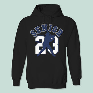 GeckoCustom Senior Sport Graduation 2023 Dark Shirt N304 HN590 Pullover Hoodie / Black Colour / S