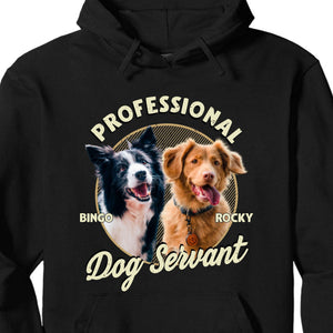 GeckoCustom Servant Of Dog Cat Personalized Custom Photo Dog Cat Shirt C494 Pullover Hoodie / Black Colour / S