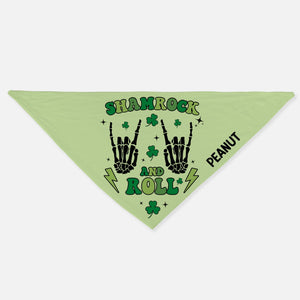 GeckoCustom Shamrock And Roll St. Patrick's Day Bandana Personalized Dog Cat Pet Bandana C619