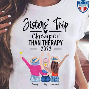 GeckoCustom Sisters Trip Than Therapy 2021, Summer Sister Best Friend Shirt