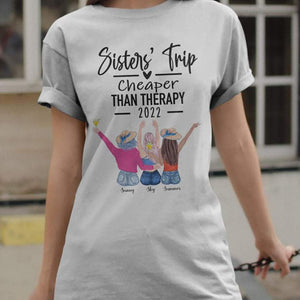 GeckoCustom Sisters Trip Than Therapy 2021, Summer Sister Best Friend Shirt