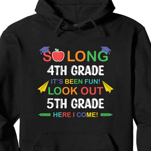 GeckoCustom So Long Kindergarten First Grade Second Grade PreK Third Grade Back To School Personalized Custom Shirt C418 Pullover Hoodie / Black Colour / S