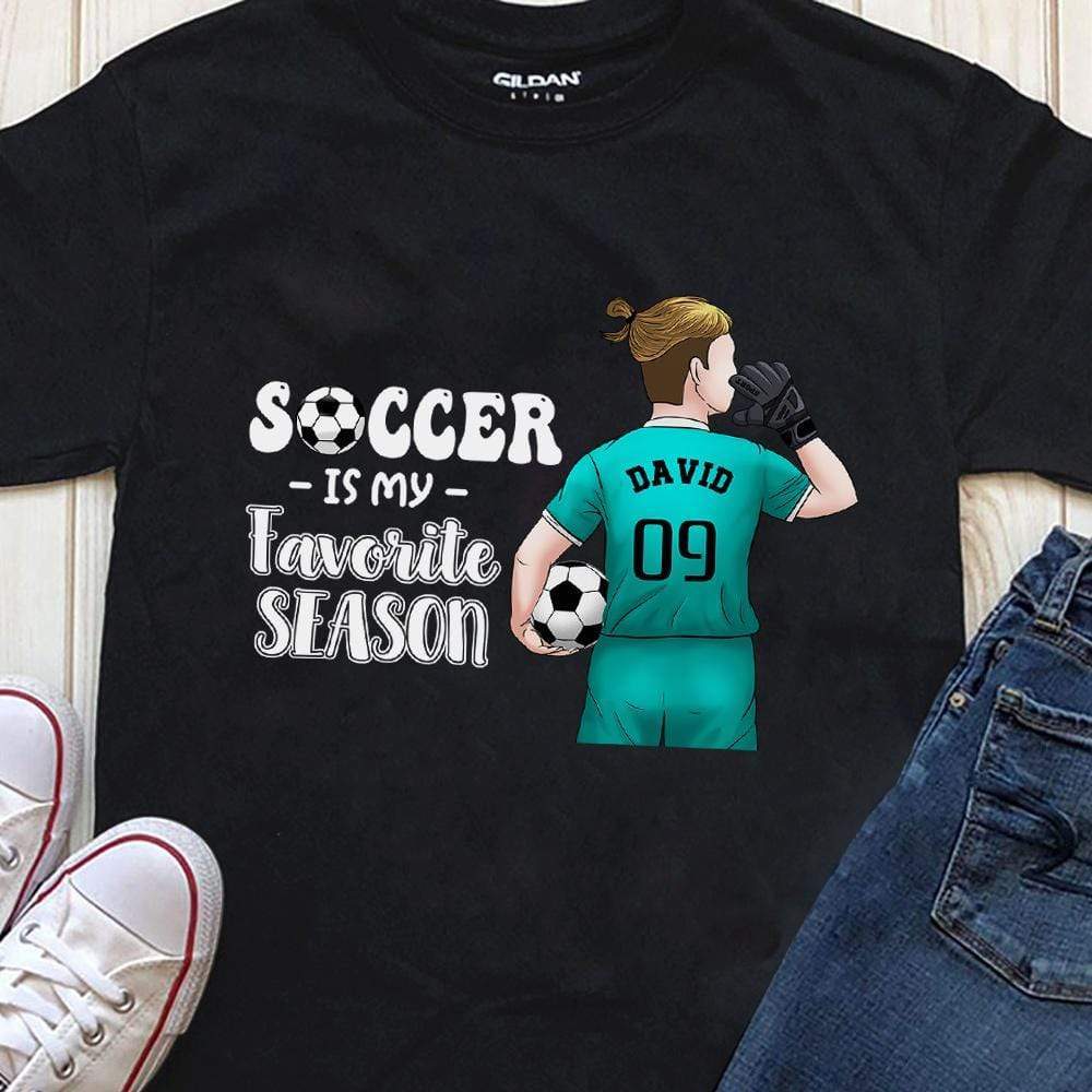 GeckoCustom Soccer Is My Favorite Season Soccer Shirt Youth Tee / Black / YS