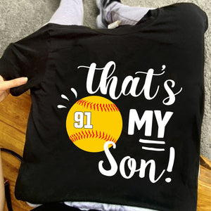 GeckoCustom Softball Family That's My Softball Player Personalized Custom Softball Shirts C480