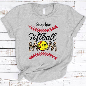 GeckoCustom Softball Mom Shirt Personalized Custom Softball Shirt H498 Basic Tee / White / S