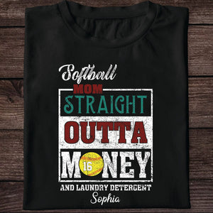 GeckoCustom Softball Mom Straight Outta Personalized Custom Softball Shirt H518