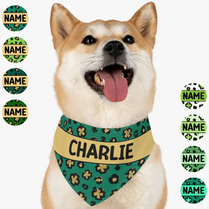 GeckoCustom St. Patrick's Day Custom Name Bandana Personalized Dog Cat Pet Bandana C618V3 23.5"x16"