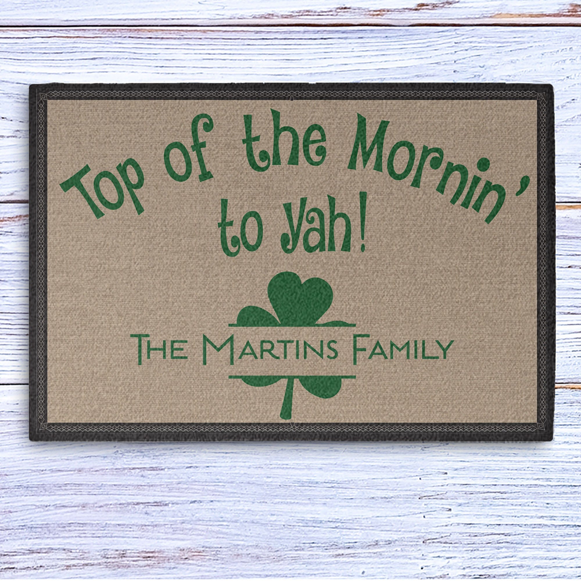 GeckoCustom St. Patrick's Day Personalized Doormats T105 24x16 inch - 60x40 cm