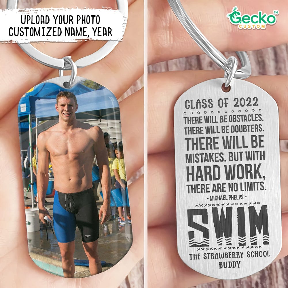 GeckoCustom Swim Class Metal Keychain Outdoor Activity HN590