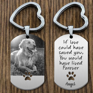 GeckoCustom Sympathy Quotes Pet Metal Keychain, Pet Photo Engraved Keychain, Pet Loss Gift HN590 No Gift box