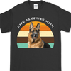 GeckoCustom [Test] Life Is Better, Custom Dog Photo Dark Color T Shirt, Personalized Gifts For Pet Lovers NGHS88