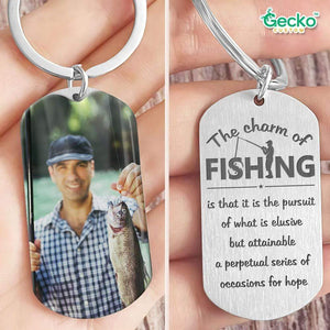 GeckoCustom The Charm Of Fishing Outdoor Metal Keychain HN590 No Gift box / 1.77" x 1.06"