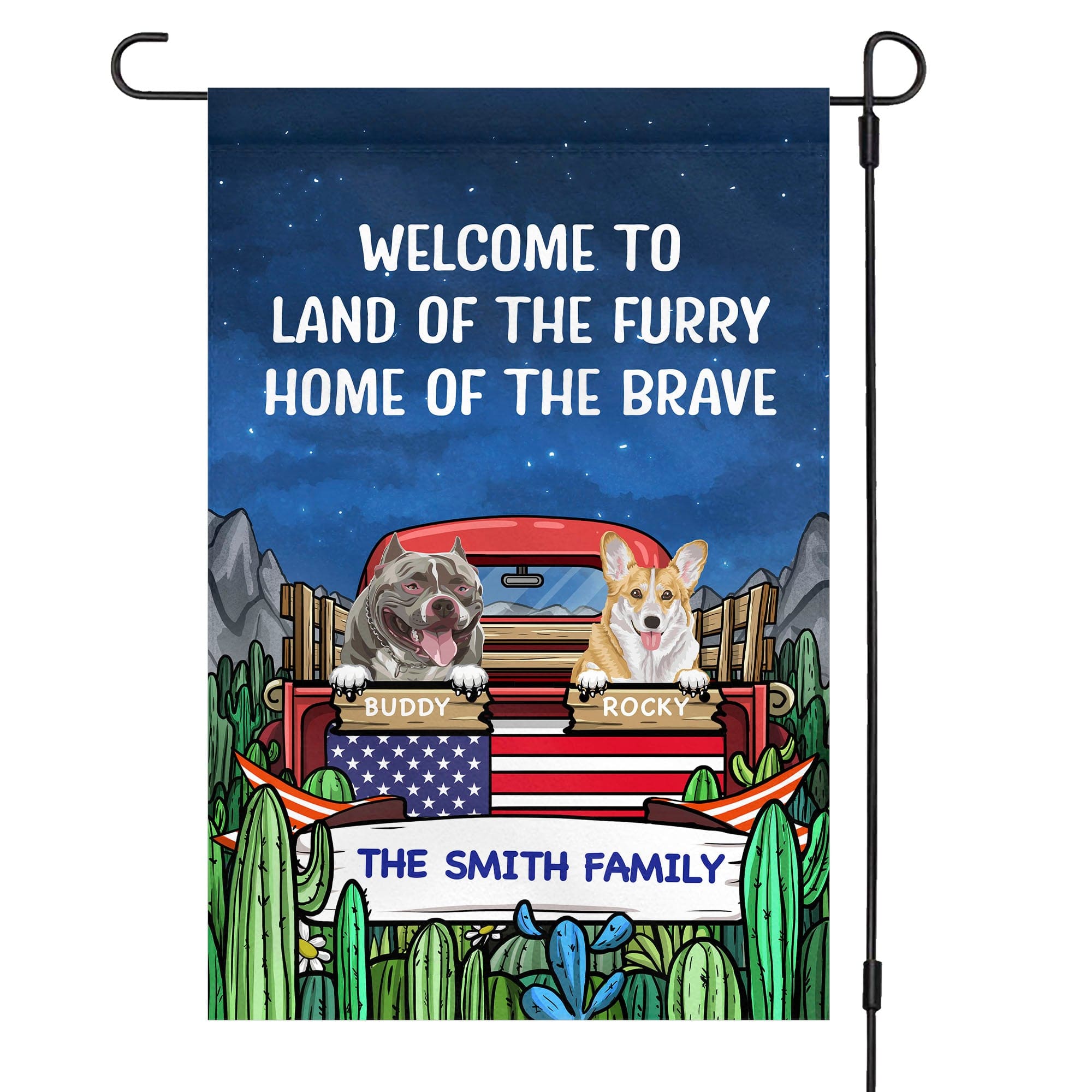 GeckoCustom The Furry And The Brave Dog Garden Flag 12"x18"